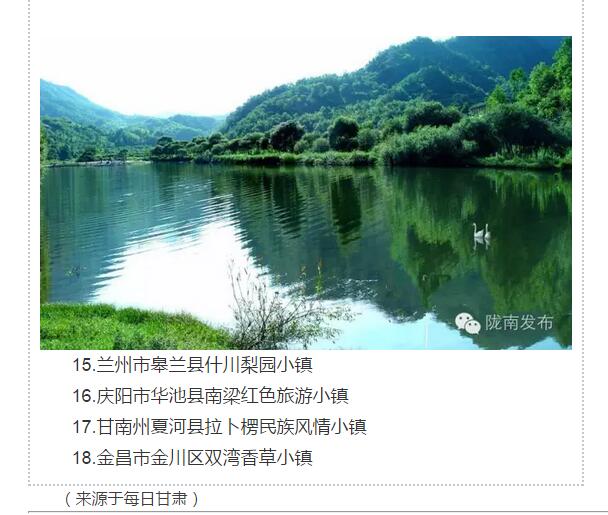 甘肅計(jì)劃3年建18個(gè)特色小鎮(zhèn)，看看隴南有幾個(gè)~