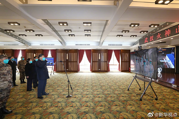 習(xí)近平考察火神山醫(yī)院，看望慰問(wèn)患者和醫(yī)務(wù)工作者